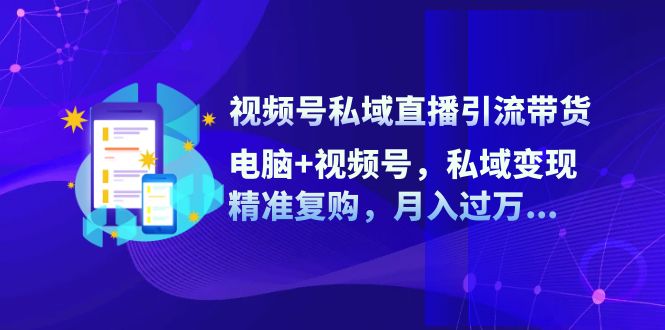 视频号私域直播引流带货：电脑+视频号，私域变现，精准复购，月入过万-一起网创