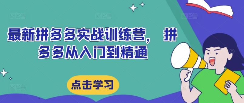 最新拼多多实战训练营， 拼多多从入门到精通-一起网创
