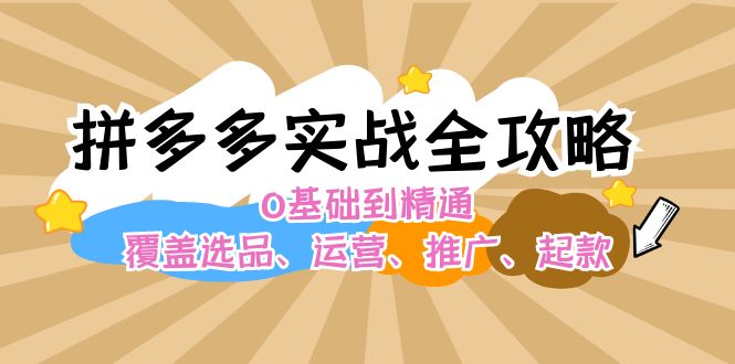 （12292期）拼多多实战全攻略：0基础到精通，覆盖选品、运营、推广、起款-一起网创