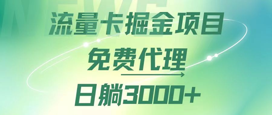 （12321期）流量卡掘金代理，日躺赚3000+，变现暴力，多种推广途径-一起网创