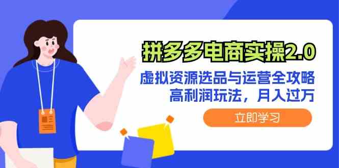 拼多多电商实操2.0：虚拟资源选品与运营全攻略，高利润玩法，月入过万-一起网创
