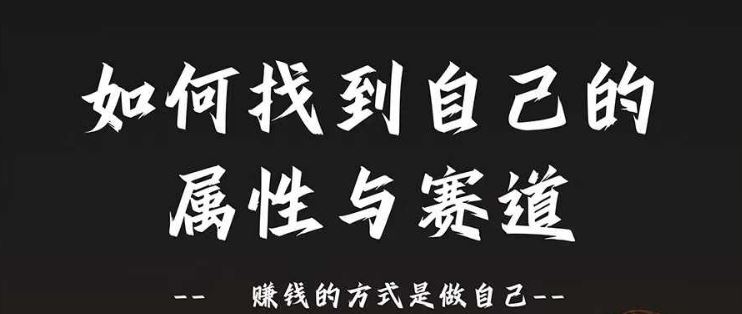 赛道和属性2.0：如何找到自己的属性与赛道，赚钱的方式是做自己-一起网创