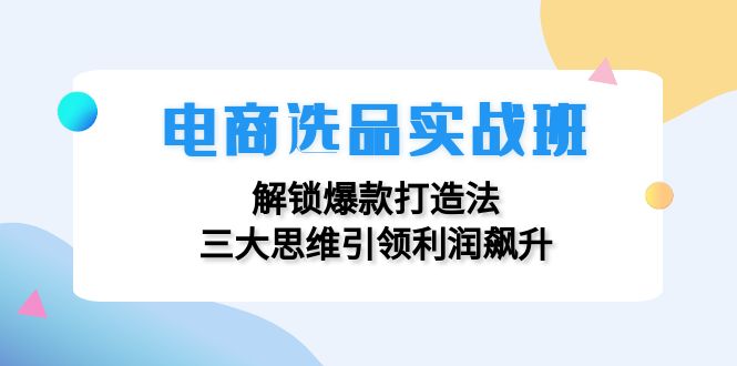 （12398期）电商选品实战班：解锁爆款打造法，三大思维引领利润飙升-一起网创