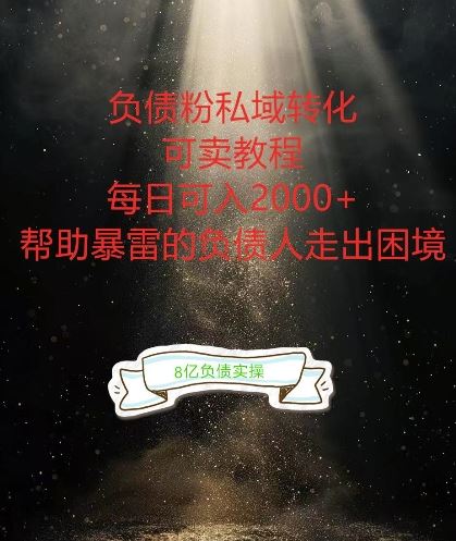 负债粉掘金计划，帮助负债者解决问题，债务规划，债务重组，最好的变现方式【揭秘】-一起网创