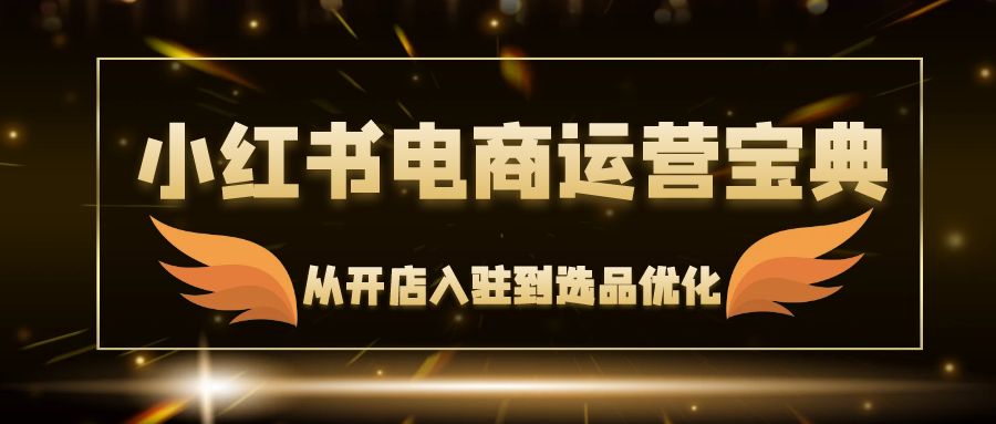 （12497期）小红书电商运营宝典：从开店入驻到选品优化，一站式解决你的电商难题-一起网创