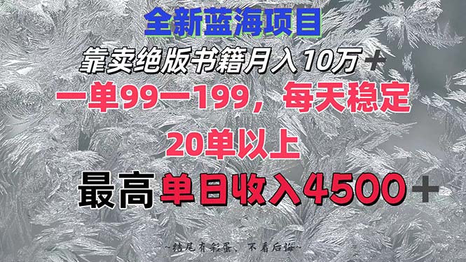 （12512期）靠卖绝版书籍月入10W+,一单99-199，一天平均20单以上，最高收益日入4500+-一起网创