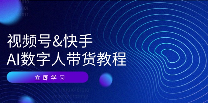 视频号快手AI数字人带货教程：认知、技术、运营、拓展与资源变现-一起网创