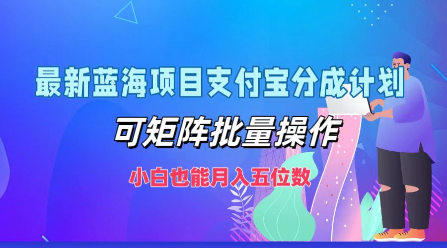 （12515期）最新蓝海项目支付宝分成计划，可矩阵批量操作，小白也能月入五位数-一起网创