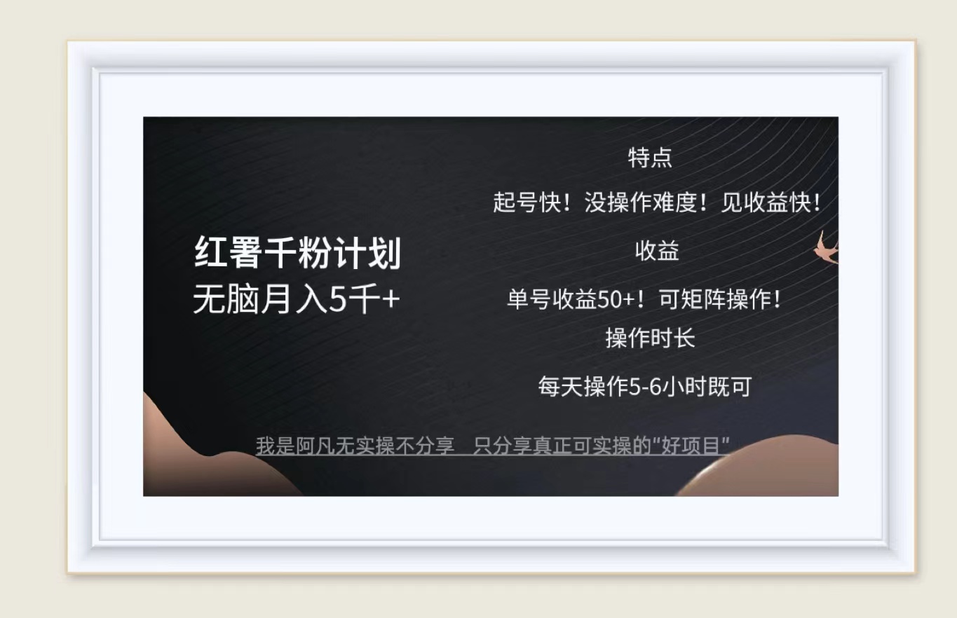 （12560期）红薯千粉计划无脑月入5千+！既做既赚！-一起网创
