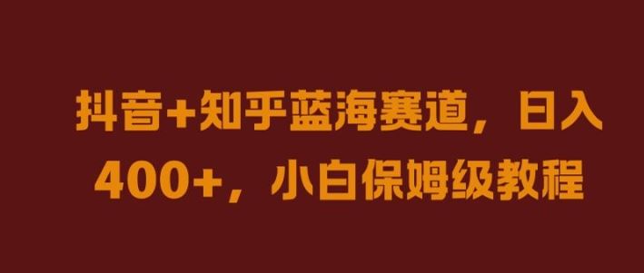 抖音+知乎蓝海赛道，日入几张，小白保姆级教程【揭秘】-一起网创