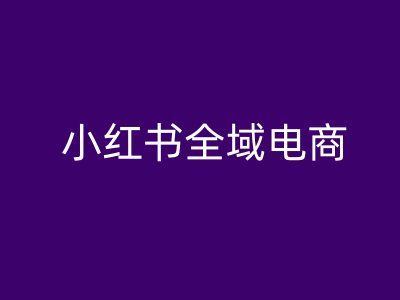 小红书全域电商，小红书电商教程-一起网创