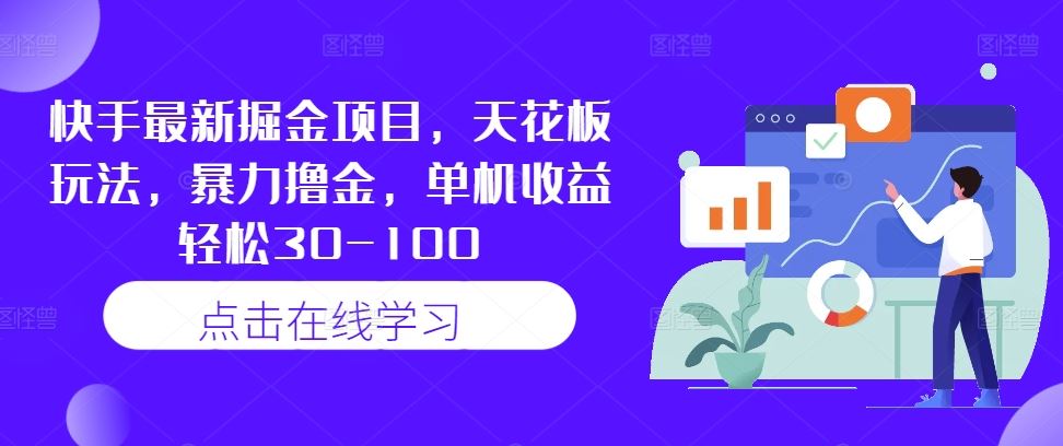快手最新掘金项目，天花板玩法，暴力撸金，单机收益轻松30-100-一起网创