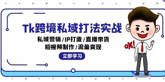 Tk跨境私域打法实战：私域营销/IP打造/直播带货/短视频制作/流量变现-一起网创